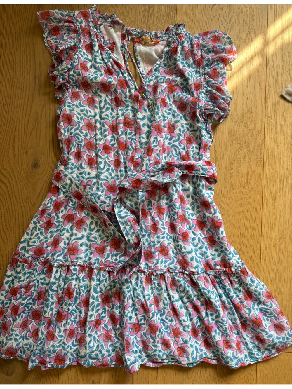 Oliphant Flirty ruffle hem Turquoise Jarden size medium
